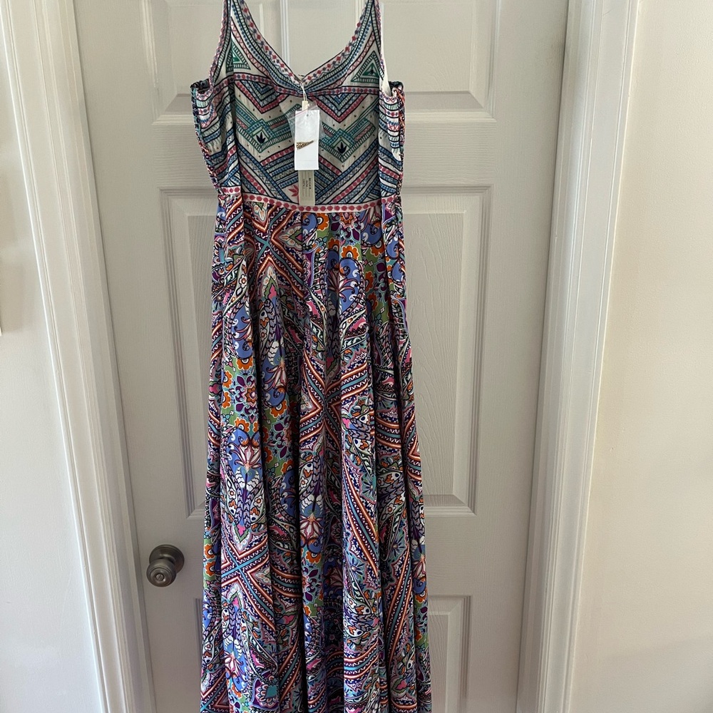 NWT Masters Multicolor Geometric Boho Maxi Dress - Picture 5 of 12